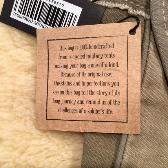 Vintage Addiction recycled military canvas crossbody bag - Picture 11 of 14